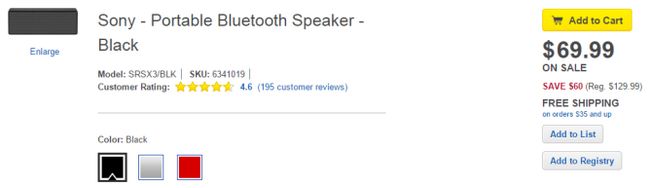 Fotografía - [Alerta Trato] Sony Altavoz portátil Bluetooth $ 69.99 En Best Buy Today Only ($ 60 Off)